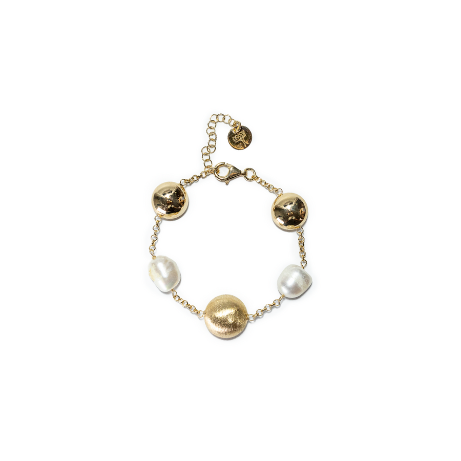 BRACCIALE CHICCE DI VITAE CON PERLE-ARGENTO