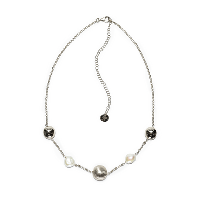 COLLANA CHICCHE DI VITAE CON PERLE-ARGENTO